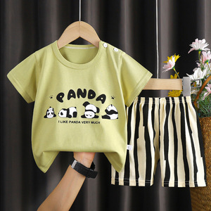 Conjunto <span class=keywords><strong>de</strong></span> Verano para Niños, Camiseta <span class=keywords><strong>de</strong></span> Manga Corta y Pantalones Cortos <span class=keywords><strong>de</strong></span> Algodón, Estilo Coreano, Estampado <span class=keywords><strong>de</strong></span> Dibujos Animados, Delgado, Suave, para Niños y Niñas - Product Image 6