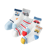 Chaussettes fines en coton QiSheng personnalisées pour enfants, respirantes, tricotées, motif voiture mignon, sportives, habillées, été
