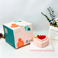 Boîte à gâteau transparente avec fenêtre, logo personnalisé imprimé, emballage alimentaire pour fête et célébration
