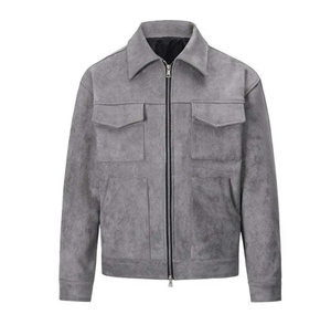 <span class=keywords><strong>2025</strong></span> Áo khoác bomber nam mới xuyên biên giới thời trang dạo phố sợi polyester có khóa kéo túi lớn Châu Âu mỹ hợp thời trang - Product Image 4