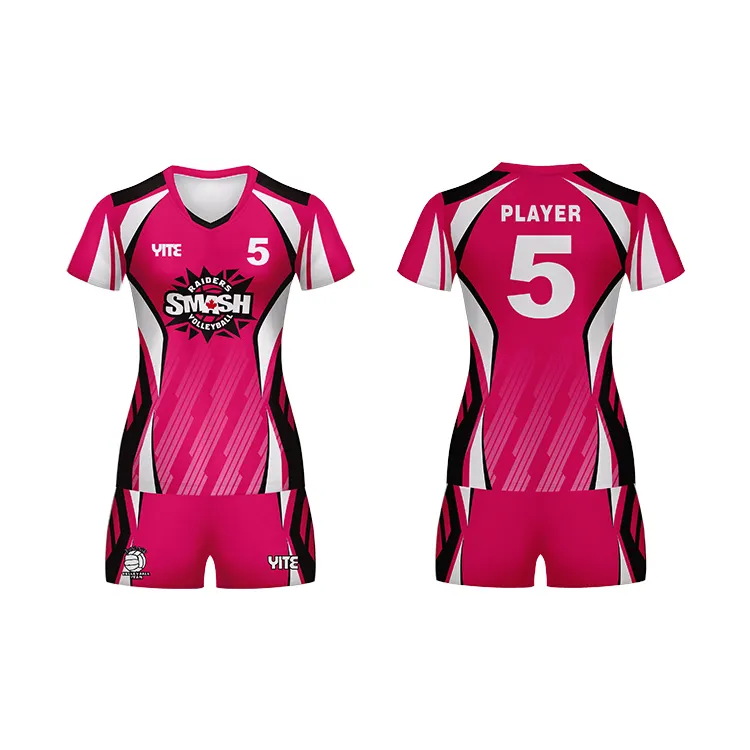 Latest fashionable volleyball uniform cheap online custom design sublimation womens team volleyball jerseys