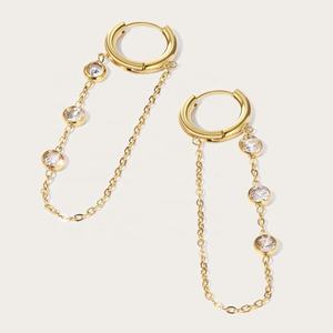 Collar Largo de Lujo con Cadena Europea Americana de Acero Inoxidable para Mujer, con Circonitas y Borlas, Estilo Versátil para Regalo - Product Image 5