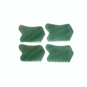 Outils de massage facial en jade aventurine verte à logo personnalisé, très demandés, pour la thérapie Gua Sha et le raffermissement du visage - Product Image 6