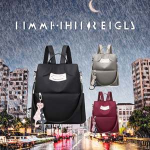 Mochila femenina moderna, bordada y acolchada, con gran capacidad, en nailon y poliéster, ideal para el día a día en la escuela y en el trabajo. - Product Image 3