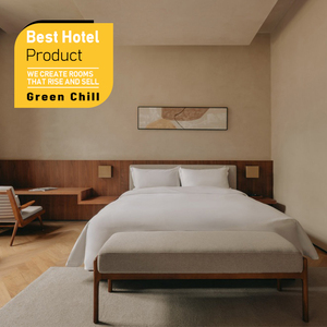 Service de design d'intérieur pour hôtel boutique urbain, ensemble de meubles de chambre en bois massif, décoration professionnelle pour projet hôtelier - Product Image 1