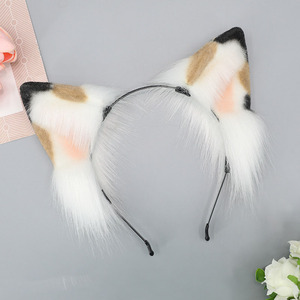 Bonitos conjuntos de cola y Diadema de gato esponjoso, conjuntos de animales Cosplay para gatos - Product Image 3