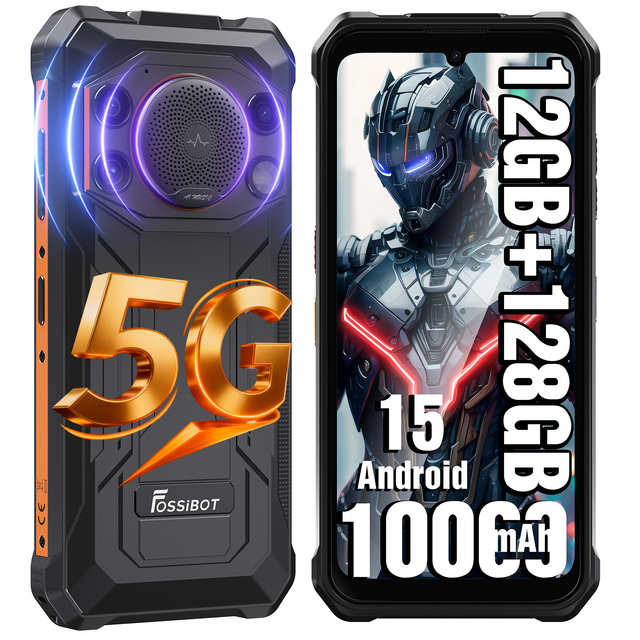 Fossibot F110Pro Flagship 6.74 Inch 5G Rugged Phone 8GB+128GB 10000mAh Big Battery 50MP Camera Android 15 Rugged Smartphone