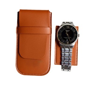 Estuche para reloj de cuero PU en stock, funda antipolvo para reloj, tapa abatible sencilla, cuero engrosado, bolsa de almacenamiento para reloj resistente a arañazos - Product Image 5