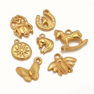Chaud En Acier Inoxydable Chanceux Fer À Cheval Abeille Papillon Charmes Soleil Guitare Pendentif pour Collier Bracelet Boucle D'oreille Fabrication De Bijoux Trouver - Product Image 4