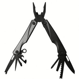 Outil multifonction 15-en-1 pliable avec pinces coupantes et scie interchangeables, camping, survie, cadeau pour homme, logo personnalisé - Product Image 1