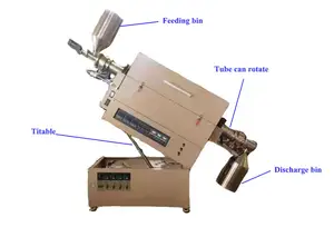 Tube-1700 forno alta temperatura alumina horizontal pequena fibra cerâmica vácuo 2 zona tubo forno com tela sensível ao toque