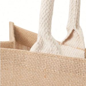 Wholesale Jute Tote <b>Bags</b> With Custom Printed Logo Jute Shopping <b>Bag</b> Reusable Natural Carry Jute <b>Bag</b> - Product Image 3