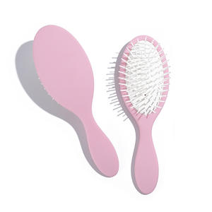 High Quality Candy Color <strong>Rubber</strong> Coating Oval Paddle Massage <strong>Hair</strong> Brush Soft Nylon Bristle Air Cushion <strong>Hair</strong> <strong>Comb</strong> - Product Image 1