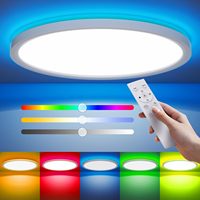 Meilleure vente d'usine 15.8 pouces 36W RGB Dimmable Ultra mince LED Plafonnier intelligent Home Office Surface Monté Design moderne AC