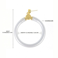1 Paire de Grandes Boucles d'Oreilles Pendantes Géométriques en Fer et Résine, Brillantes, Tendance, Simples, Parfaites pour les Fêtes, Mode Féminine, Vente en Gros