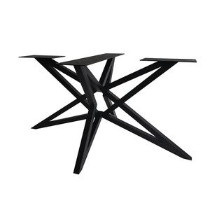 Patas de mesa de comedor con patas cruzadas de hierro grandes negras personalizadas de nuevo diseño de buena calidad - Product Image 2