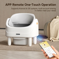 Bac à litière pour chat électrique auto-nettoyant de haute qualité, 75 L, blanc, facile à assembler, capacité XL, robot à litière avec sac et tapis