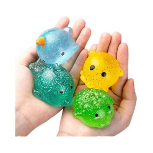 Custom Hot Selling Gold Glitter Ocean Animal Squishy Cute Stress Relief <b>Mochi</b> <b>Toys</b>, Fun Decompression Fidget <b>Toys</b> - Product Image 1