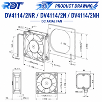 Kipas Pendingin Aksial DV4114/2N DV4114 24V DC Asli 119X119X38Mm 165 CFM 6000RPM Bantalan Bola untuk Pendingin Kabinet Server Inverter