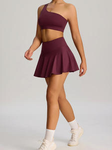 Hot Sale Dames Hardloopsport Golfrok <span class=keywords><strong>2</strong></span> Stuk Tenniskleding Pak Gymkleding Met Voering Tennisset Voor Dames - Product Image 3