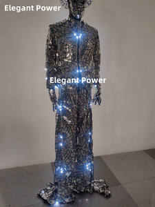 Trajes <span class=keywords><strong>de</strong></span> <span class=keywords><strong>Robot</strong></span> con espejo <span class=keywords><strong>de</strong></span> luz LED <span class=keywords><strong>de</strong></span> lujo para hombres y mujeres, <span class=keywords><strong>disfraz</strong></span> <span class=keywords><strong>de</strong></span> andador con zancos brillantes para fiesta, Club, trajes <span class=keywords><strong>de</strong></span> escenario - Product Image 4