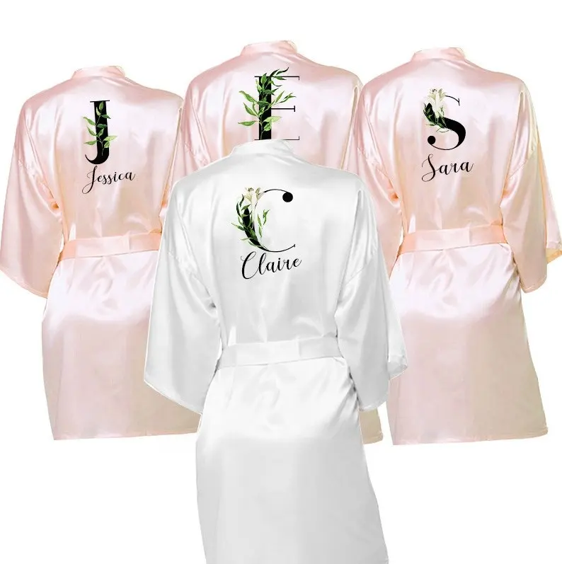 Custom Wedding Dressing Gown Personalised BRIDE&Bridesmaid Satin Robe Custom Robes for Gifts Maid of Honor Bride Tribe