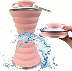 Bouteille d'eau pliable portable en plastique, nouvelle conception, avec logo personnalisé, pour le sport et les activités de plein air, 500 ml - Product Image 1