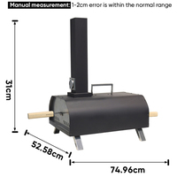 Four à pizza au bois portable moderne en métal de qualité supérieure avec revêtement en poudre pour l'extérieur