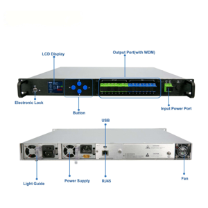 Amplificador de Fibra Óptica EDFA de Alta Potencia, 4/8 Puertos, WDM 1550nm, 19/20/21/22/23dBm, Conector SC para Telecomunicaciones - Product Image 4