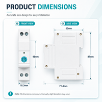 Disjoncteur intelligent Wi-Fi TUYA ZJLY-1PNL 63A 1P+N pour maison connectée, contrôle à distance par application, protection contre les fuites à la terre, MCB en cuivre 6kA