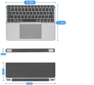 Teclado plegable iBox 11, recargable, inalámbrico Bluetooth, portátil, con panel táctil grande. - Product Image 3