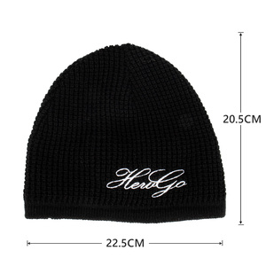 <strong>Winter</strong> Thermal Custom Logo Embroidered Waffle Knit Fleece Lined Beanie Hat Skull <strong>Cap</strong> - Product Image 5