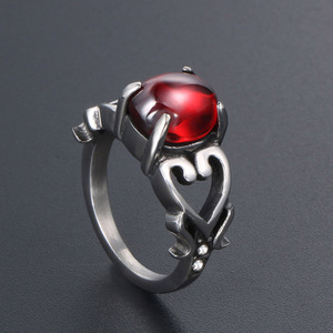 Heart Shape Gemstone <b>Ring</b> Titanium Steel <b>Couple</b> <b>Rings</b> Unisex Jewelry Gift SA666 - Product Image 3