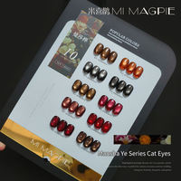 MIMAGPIE – Kit de vernis gel œil de chat 10 couleurs, tendance, effet diamant réfléchissant, magnétique, idéal pour les salons de manucure