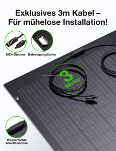 Juego de 2 Paneles Solares Flexibles de 240W |   Panel Solar Monocristalino IP67 Resistente al Agua, Flexible, para Estación de Energía, Camping, Balcón, Barco - Product Image 3