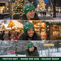 Gorro de punto navideño con pompón, suéter feo, reno, copo de nieve, disc golf, invierno, logotipo personalizado, unisex, OEM, venta al por mayor, MOQ bajo