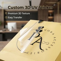 Autocollants de transfert 3D UV DTF imperméables personnalisés avec logo de marque noir pour métal, verre, plastique, bouteilles, sacs cadeaux