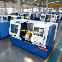 Mesin Bubut CNC Horizontal CK6140, Otomatis, Tugas Berat, Pemotong Kayu/Logam, Motor Spindle 7.5kW, Kontrol FANUC, Pembubutan Planar