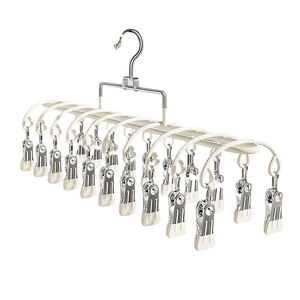 Stainless Steel Sock Drying <b>Rack</b> With Clips Windproof For Home Balcony Sun Drying Underwear And Socks - Product Image 2