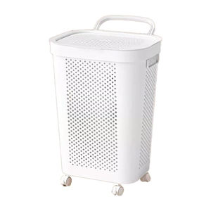 Cesto de Ropa Sucia Grande para el Hogar, Cesto de Lavandería de Plástico con Ruedas y Asa, con Cesta para Ropa Interior - Product Image 1