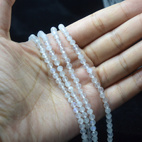 Ada 4mm perles de pierre de lune bleue perles de cristal rondes à facettes en vrac en gros pour la fabrication de bijoux à bricoler soi-même, pierres d'énergie de guérison
