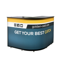 Comptoir Portable en aluminium personnalisé, table de comptoir, présentoir incurvé, différents produits, promotion