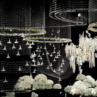 Luminaire de célébration de mariage, têtes de lys artificielles en EVA blanches, fleurs décoratives, accessoires assortis pour plafond et scène, décoration en cristaux