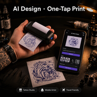 Imprimante thermique miniature pour tatouages OEM ODM de 3 pouces, 202g, avec application IA et Bluetooth, logo personnalisé, vente en gros d'usine pour studio de tatouage