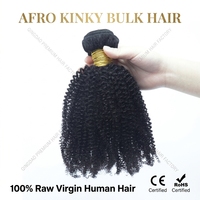 Extensions de Cheveux Humains Vierges Remy 100% Naturels, Bouclés Crépus Brésiliens, Certifiées CE ROHS, Qualité Supérieure pour Tissage