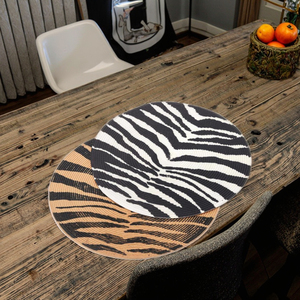 Dệt da rắn thiết kế bóng PP nhựa bảng placemat không trơn trượt và không thấm nước với Vòng Bện cạnh có thể tái chế - Product Image 1