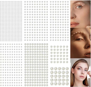 Décorations 3D pour les yeux en strass perlés, effet larmes, pour maquillage de scène, autocollants populaires pour les yeux, effet tatouage, fard à paupières - Product Image 1