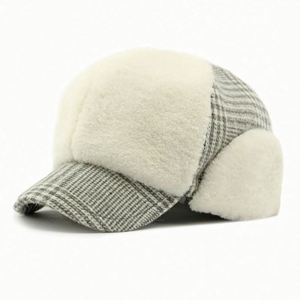 Autumn Winter New Baseball Hat Female <b>Padded</b> Ears Flaps Warm Cap Plush Baseball Cap - Product Image 2