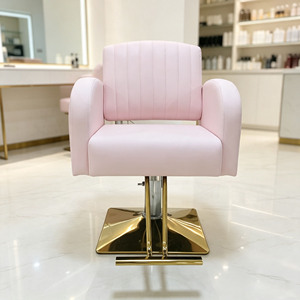 Sillón de Barbería de Lujo de Alta Gama, Totalmente Tapizado en Cuero, Base de Acero Inoxidable, Color y Logotipo Personalizables, Silla de Estilismo para Salón de Belleza - Product Image 5