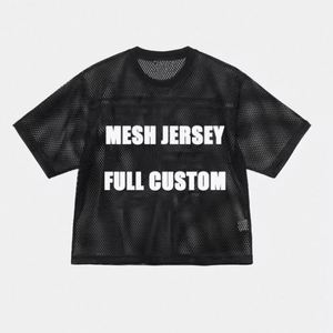 Custom Round Neck <b>Screen</b> Print T-Shirt Quick Dry Oversized Breathable Sports Boxy <b>Mesh</b> Football Jersey Short Sleeve Blank - Product Image 1